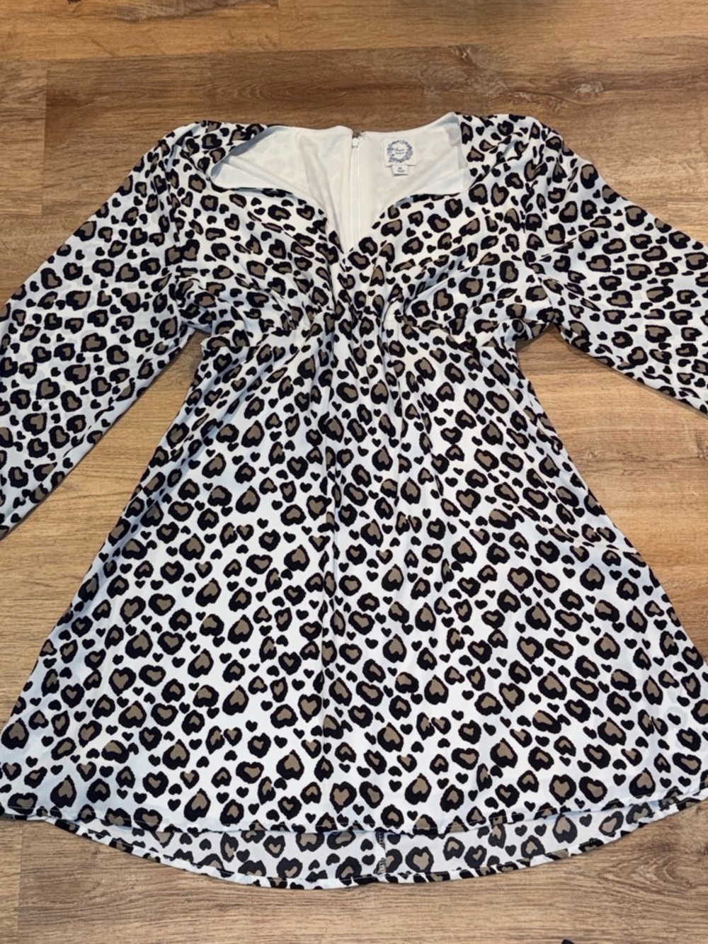 Blue Rain Leopard Print Midi Dress - White, Brown & Black